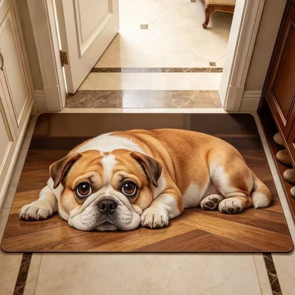 Quick Dry Diatomite Bath Mat - พรมเช็ดเท้าลายสุนัขกันลื่น แห้งเร็ว ทำจากไดอะโทไมต์ ซักได้ ซับน้ำได้ดี สำหรับห้องน้ำและทางเข้า