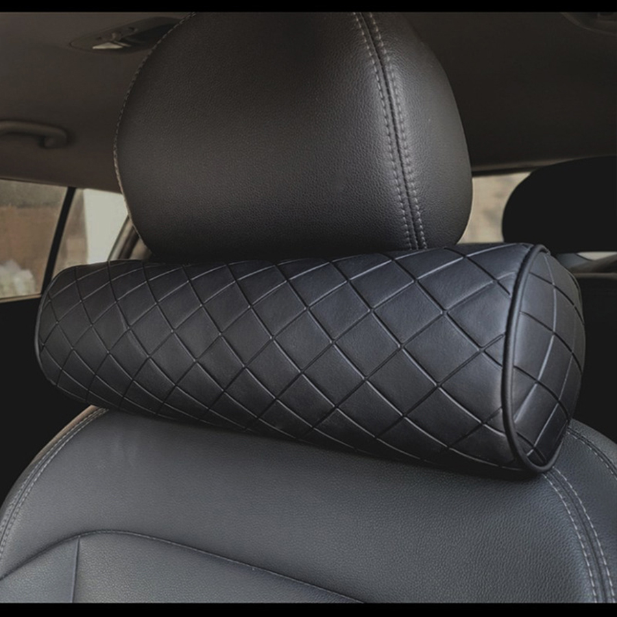 Memory Foam Orthopedic Pillow Neck Pain - หมอนรองคอเมมโมรี่โฟมสำหรับรถยนต์ 1 ชิ้น ทรงกระบอก รองรับศีรษะระหว่างเดินทาง เพื่อความสบายและบรรเทาอาการปวด