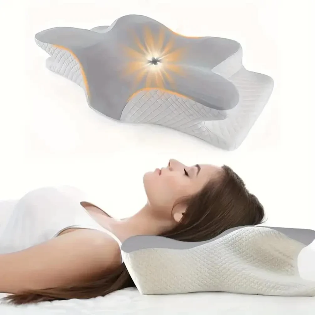 Memory Foam Orthopedic Pillow Neck Pain - หมอนเมมโมรี่โฟม รูปทรงผีเสื้อ ช่วยผ่อนคลาย รองรับคอ คืนตัวช้า บรรเทาอาการปวด