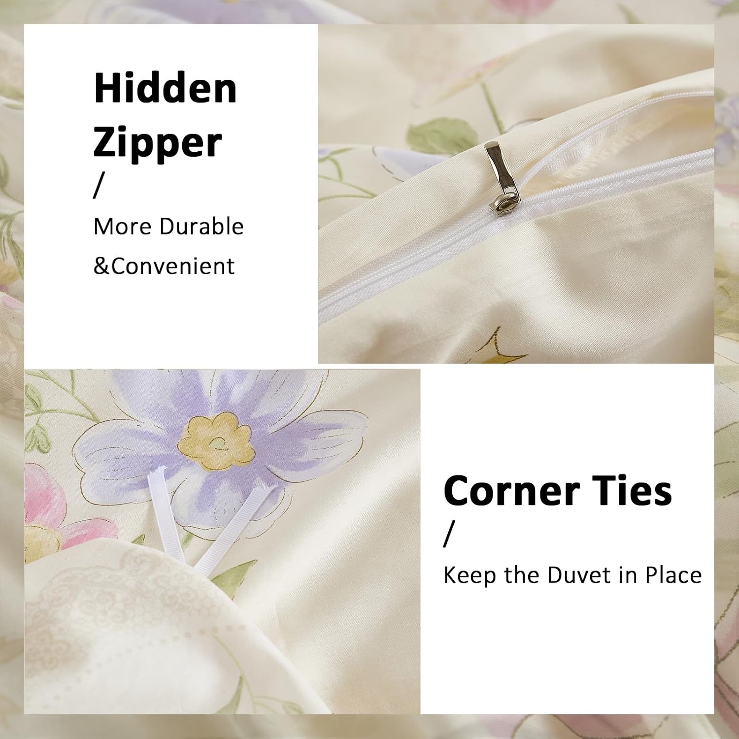ชุดผ้าปูที่นอนลายดอกไม้ ขนาดคว - Aesthetic Floral Duvet Cover บทวิจารณ์และราคา