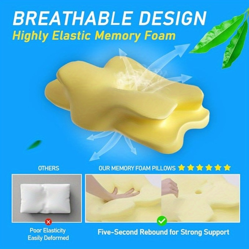 1 ชิ้น Ergonomic Memory Foam ห - Memory Foam Orthopedic Pillow Neck Pain บทวิจารณ์และราคา