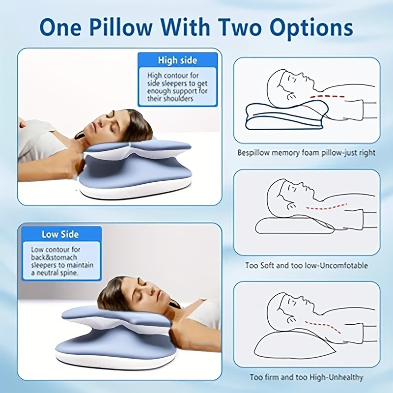 1 ชิ้น Ergonomic Memory Foam ห - Memory Foam Orthopedic Pillow Neck Pain บทวิจารณ์และราคา
