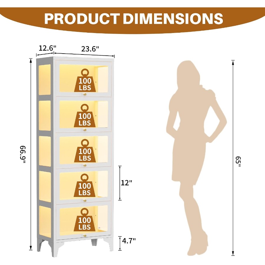 ตู้โชว์กระจกพร้อมไฟ LED ขนาด 6 - Lighting บทวิจารณ์และราคา