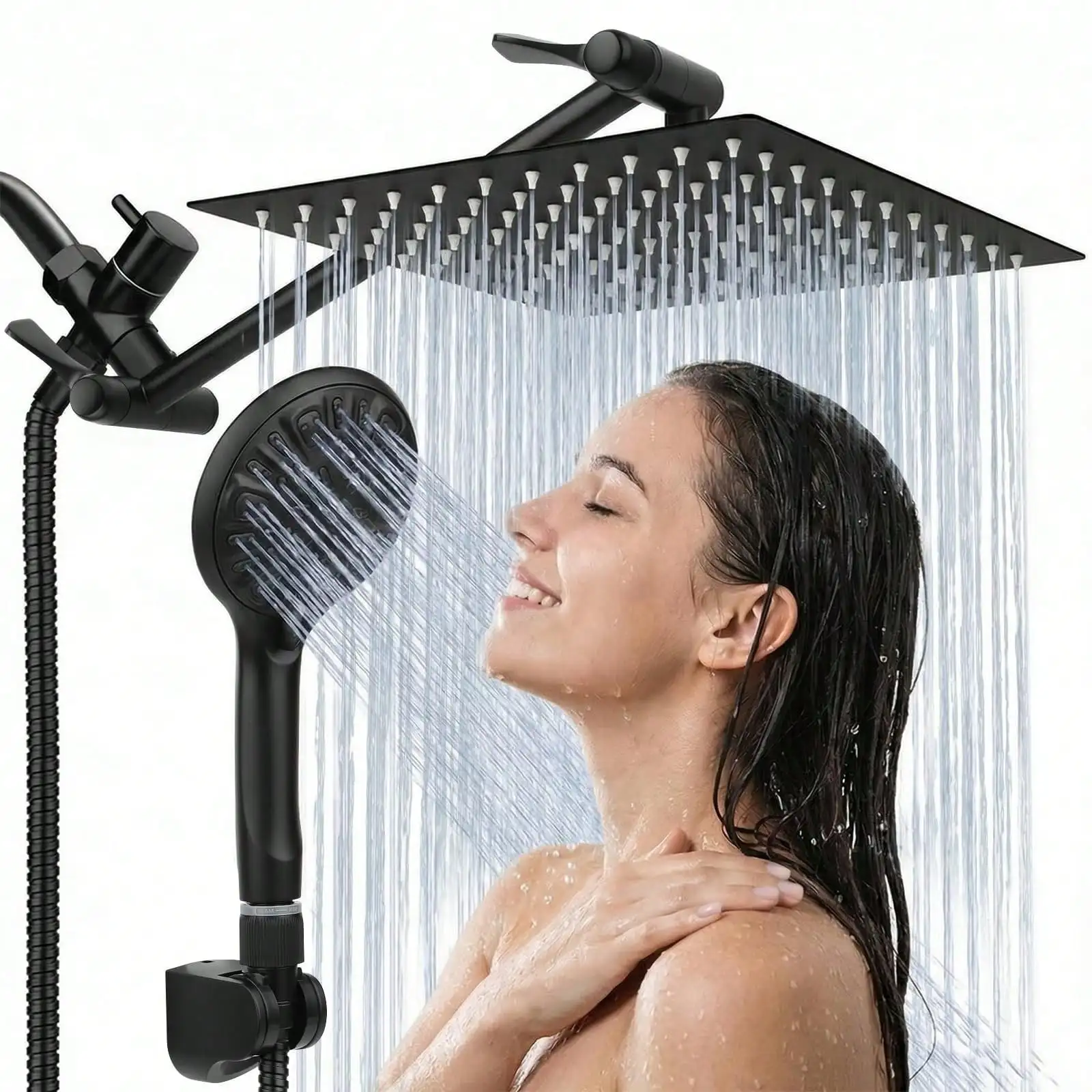 ชุดฝักบัวคู่พร้อมหัวฝักบัวมือถ - High Pressure Shower Head Handheld บทวิจารณ์และราคา