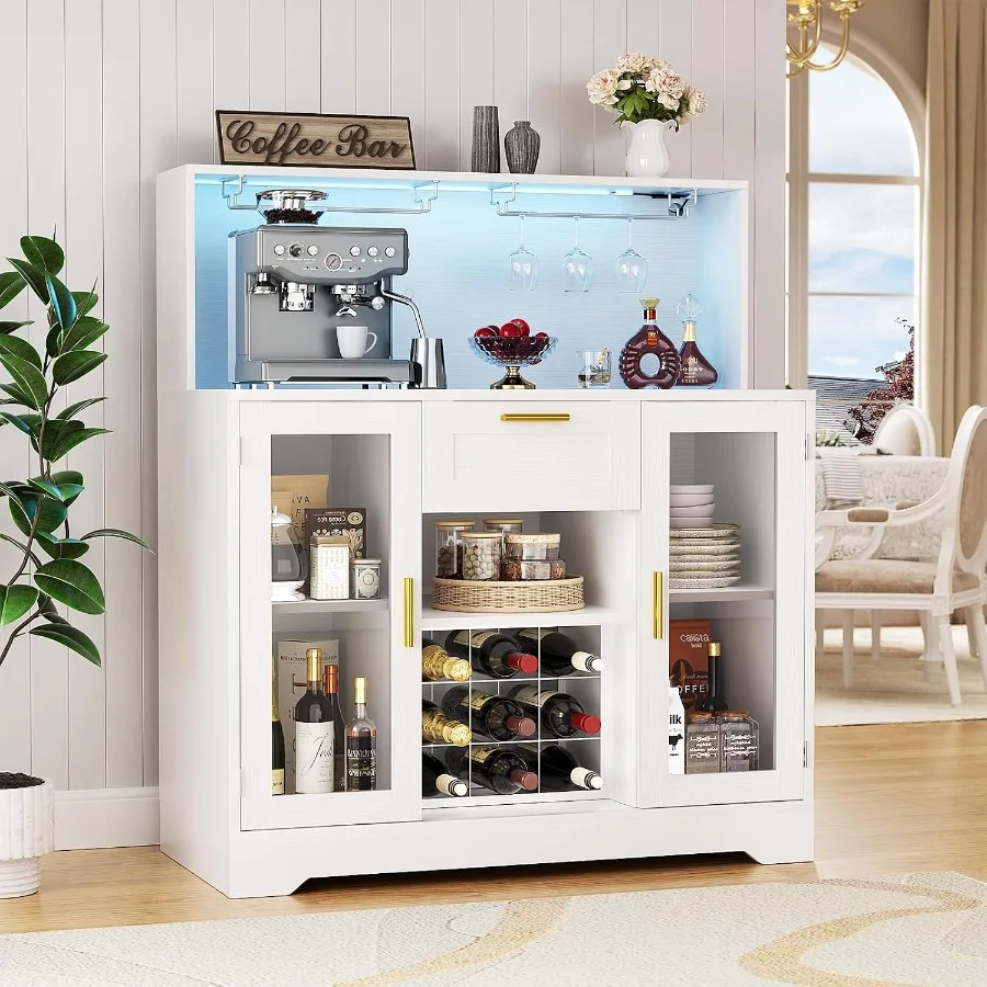 ตู้บาร์กาแฟพร้อมไฟ LED RGB และ - Storage & Organization บทวิจารณ์และราคา