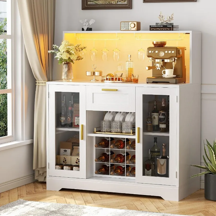 ตู้บาร์กาแฟพร้อมไฟ LED RGB และ - Storage & Organization บทวิจารณ์และราคา