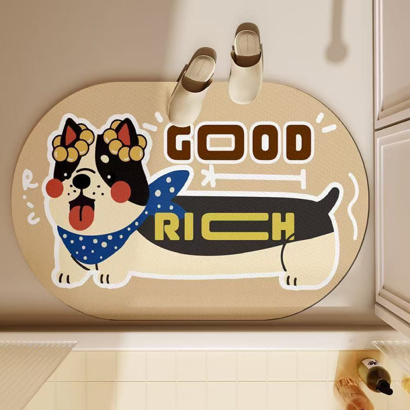 พรมเช็ดเท้ารูปสุนัขดัชชุนด์น่า - Quick Dry Diatomite Bath Mat บทวิจารณ์และราคา