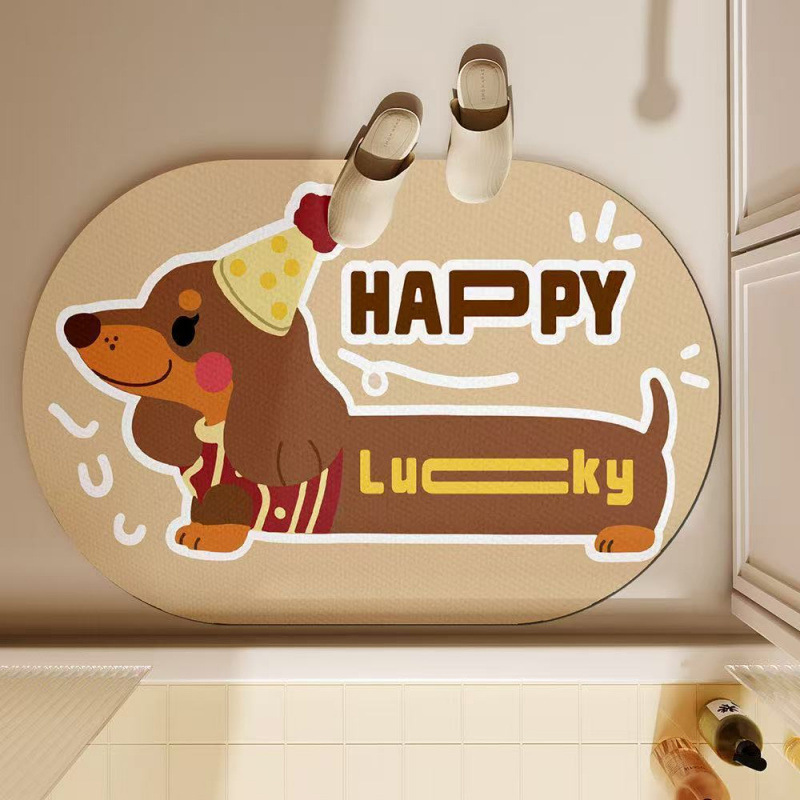 พรมเช็ดเท้ารูปสุนัขดัชชุนด์น่า - Quick Dry Diatomite Bath Mat บทวิจารณ์และราคา