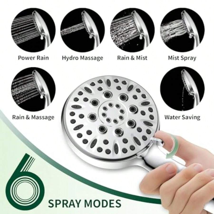 หัวฝักบัวอาบน้ำแบบมือถือ ปรับไ - High Pressure Shower Head Handheld บทวิจารณ์และราคา