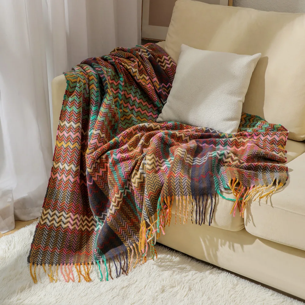 ผ้าห่มคลุมโซฟาลายโบโฮเวฟ พร้อม - Boho Throw Blanket Fringe บทวิจารณ์และราคา