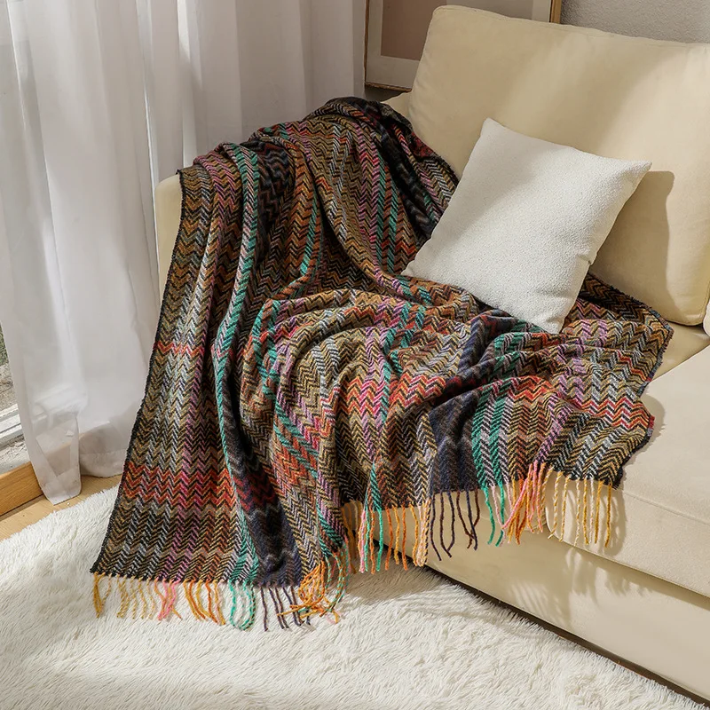 ผ้าห่มคลุมโซฟาลายโบโฮเวฟ พร้อม - Boho Throw Blanket Fringe บทวิจารณ์และราคา