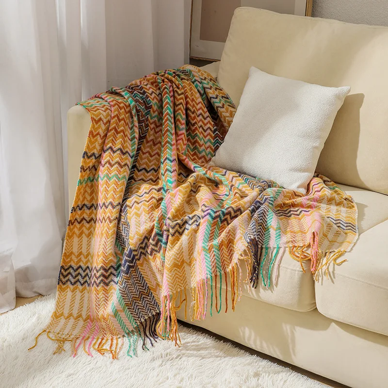 ผ้าห่มคลุมโซฟาลายโบโฮเวฟ พร้อม - Boho Throw Blanket Fringe บทวิจารณ์และราคา